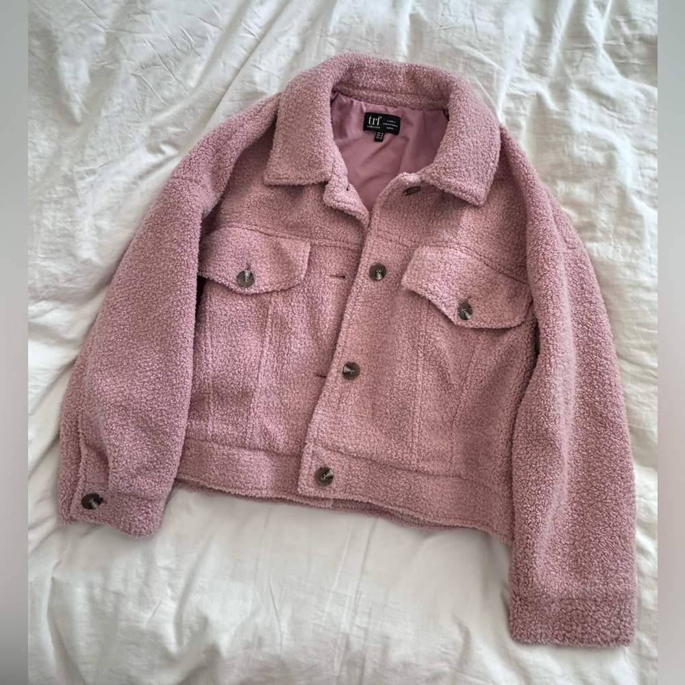Zara trf Pink Teddy Jacket